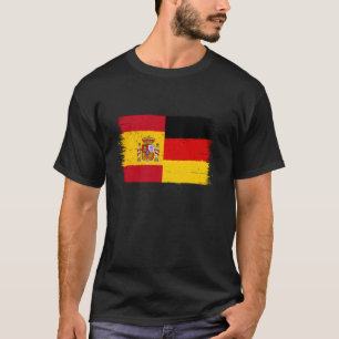 Vintage-Herz-Flagge für Spanisch-Deutsch A Deutsch T-Shirt