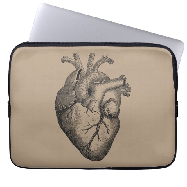 Vintage Herz-Illustration Laptopschutzhülle (Vorderseite)
