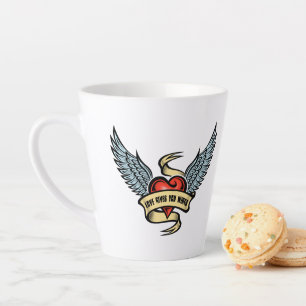 Vintage Herz mit Flügeln, Liebe gibt dir Flügel Milchtasse