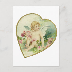 Vintage Herz und Cherub - Muttertag/Valentinstag Feiertagspostkarte