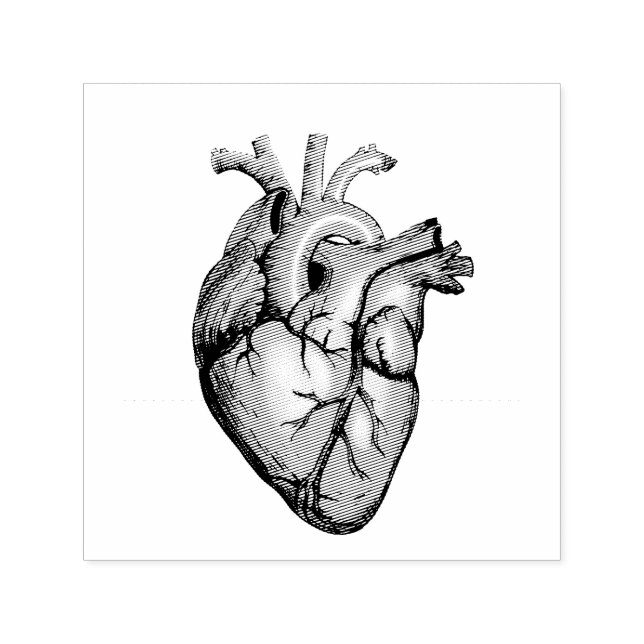 Vintage Herzerkrankung Permastempel (Design)