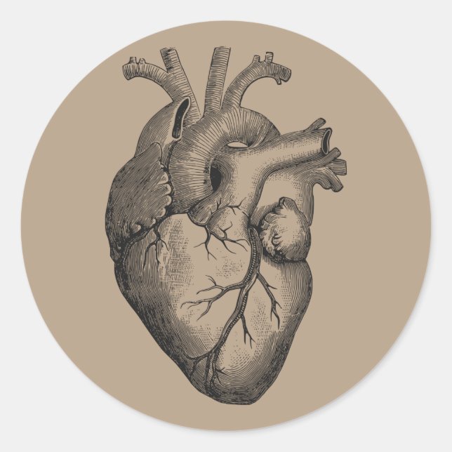 Vintage Herzerkrankung Runder Aufkleber (Vorderseite)