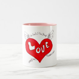 Vintage Herzflying Tasse