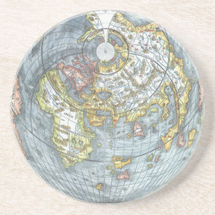 Vintage Herzförmige Antique Weltkarte Peter Apian Getränkeuntersetzer