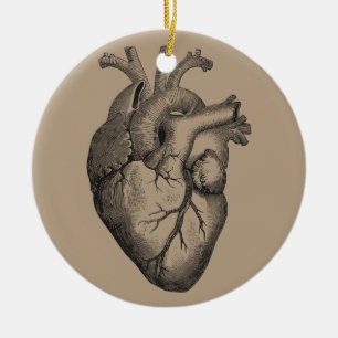 Vintage-Herzillustration Keramik Ornament