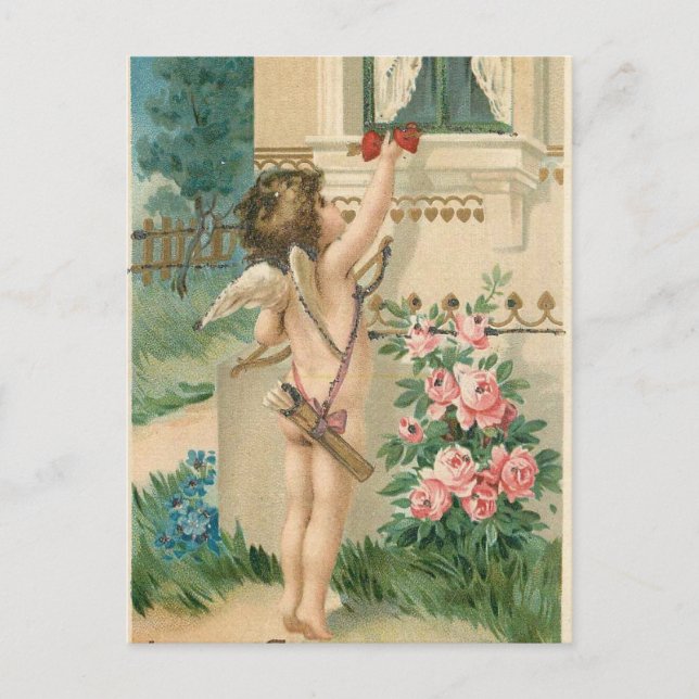 Vintage Herzkuchen Postkarte (Vorderseite)