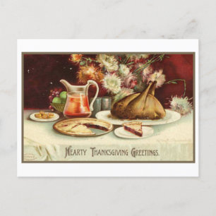 Vintage herzliche Thanksgiving-Grüße Urlaubspost Feiertagspostkarte