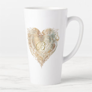 Vintage Herzmonogramm Gradient Tall Latte Tasse