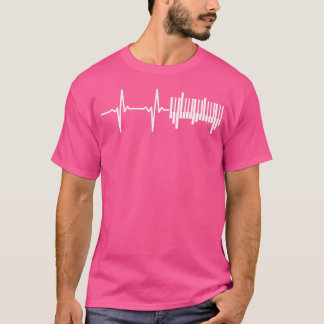 Vintage Herzschlag Klavier Tastatur T-Shirt