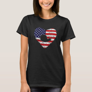 Vintage Herzsengel Animal Retro US American Flag T-Shirt