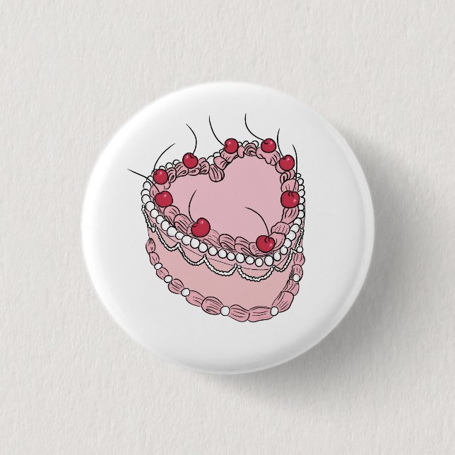 Vintage-Herztorte Button (Vorderseite)