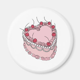 Vintage-Herztorte Magnet