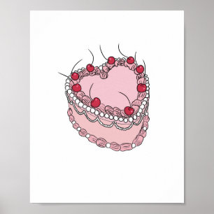 Vintage-Herztorte Poster