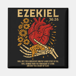 Vintage Hesekiel 36-26 Herz aus Fleisch Bibelvers  Magnet