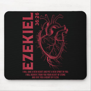 Vintage Hesekiel 36-26 Herz aus Fleisch Bibelvers Mousepad