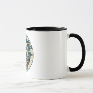 Vintage Heulender Wolf unter dem Vollmond in der W Tasse
