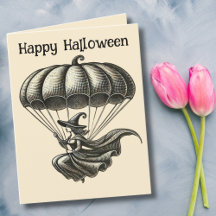 Vintage Hexe-Flying Pumpkin-Fallschirm Halloween
