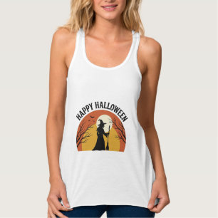 Vintage-Hexe-Frohes Halloween-Shirt-Design_1 Tank Top