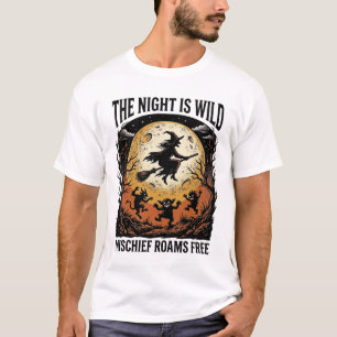 Vintage Hexe Halloween Mondschein Unfug Grafik_1 T-Shirt