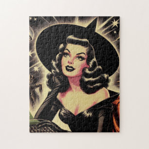 Vintage Hexe Pin Up Puzzle