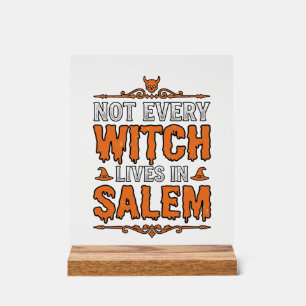 Vintage Hexe Salem Halloween-Schriftzug Design_1 Acrylschild