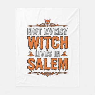 Vintage Hexe Salem Halloween-Schriftzug Design_1 Fleecedecke