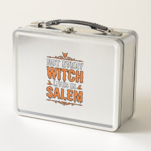 Vintage Hexe Salem Halloween-Schriftzug Design_1 Metall Brotdose