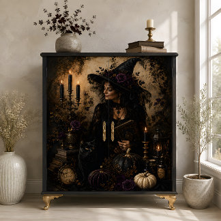 Vintage Hexe schwarze Katze lila Rosen Halloween-K Seidenpapier