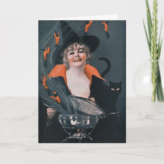 Vintage Hexen brennen mit Harnstuben Karte (Vorderseite)