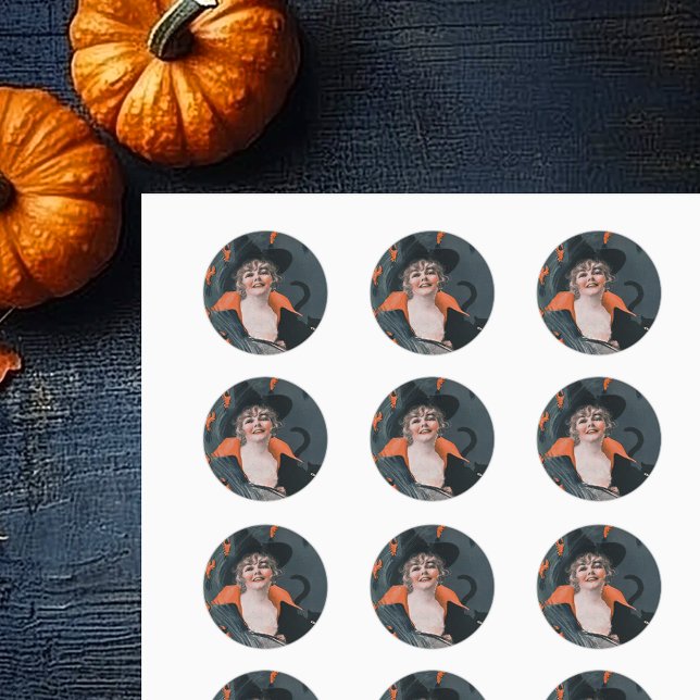 Vintage Hexen brennen mit Harnstuben Runder Aufkleber (Vintage Witches Brew with Lobsters Classic Round Sticker)