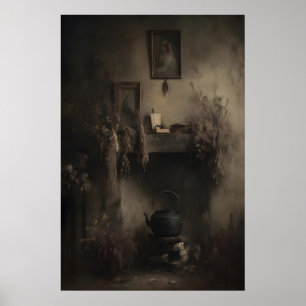 Vintage Hexen Cottagecore Wandkunst, Dark Academia Poster