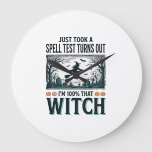Vintage-Hexen-DNA-Humor-Halloween-Vektordesign_1 Große Wanduhr