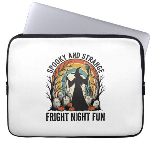Vintage Hexen Halloween Friedhof Silhouette Kunst_ Laptopschutzhülle