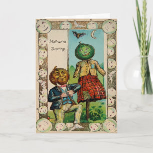 Vintage-Hexen-Halloween-Karte Feiertagskarte