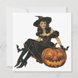 Vintage-Hexen-Halloween-Kostüm Samhain Karte