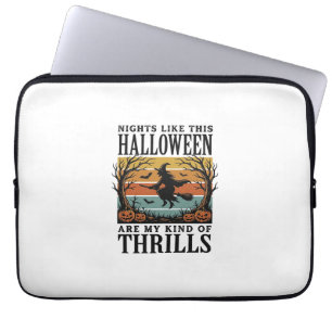 Vintage-Hexen-Halloween-Schreckensszenen-Gravur-De Laptopschutzhülle
