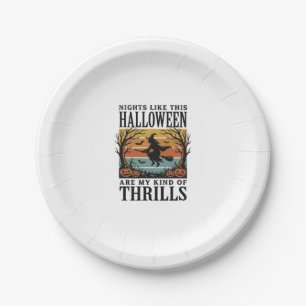 Vintage-Hexen-Halloween-Schreckensszenen-Gravur-De Pappteller