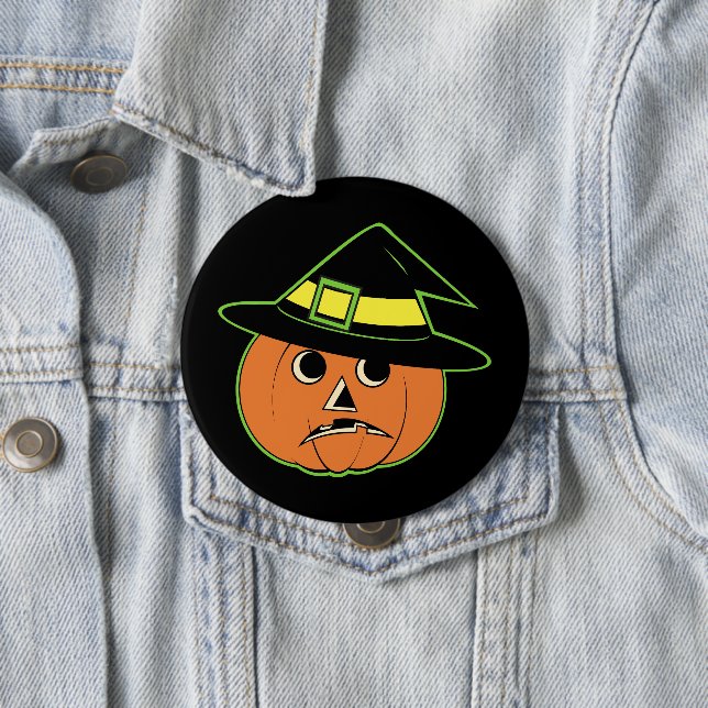 Vintage-Hexen-Kürbis-Knopf Button (Beispiel)
