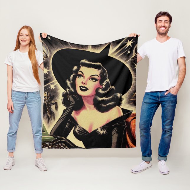 Vintage Hexen Pin Up Fleecedecke (Beispiel)