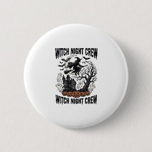 Vintage-Hexen-Shirt Halloween-Coven-Nacht-Grafik_ Button
