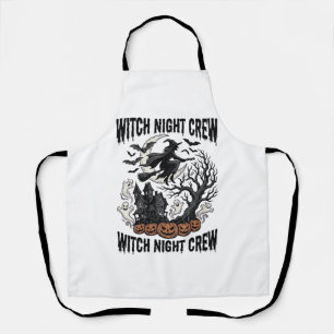 Vintage-Hexen-Shirt Halloween-Coven-Nacht-Grafik_ Schürze