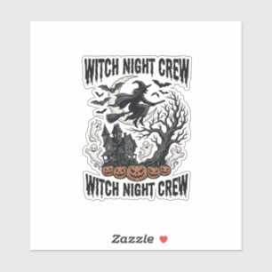 Vintage-Hexen-Shirt Halloween-Coven-Night-Grafik_ Aufkleber