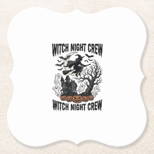 Vintage-Hexen-Shirt Halloween-Coven-Night-Grafik_ Untersetzer