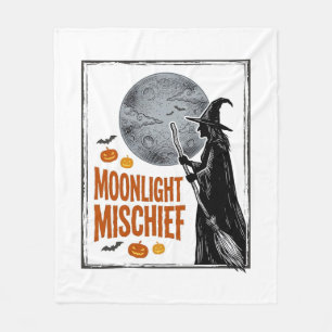Vintage-Hexen-Shirt Halloween-Mond-Silhouette_1 Fleecedecke