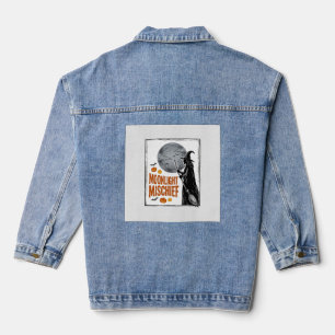 Vintage-Hexen-Shirt Halloween-Mond-Silhouette_1 Jeansjacke