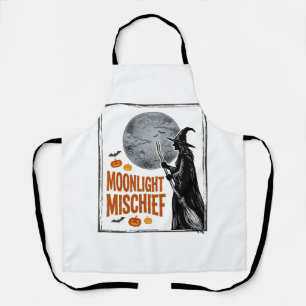 Vintage-Hexen-Shirt Halloween-Mond-Silhouette_1 Schürze