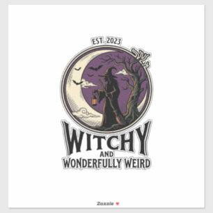Vintage-Hexen-Shirt mit spooky Moon Halloween-Kuns Aufkleber