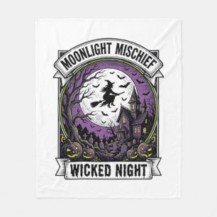 Vintage-Hexen-Shirt mondbeschienenes unheimliches Fleecedecke