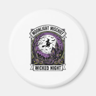 Vintage-Hexen-Shirt mondbeschienenes unheimliches Magnet