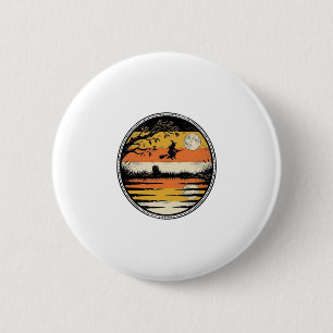 Vintage-Hexen-Sonnenuntergang-Halloween-Vektordesi Button